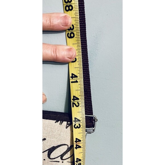 Bahamas Ivory Brown Canvas Crossbody Bag Zip Up W Outside Pocket - Picture 11 of 11